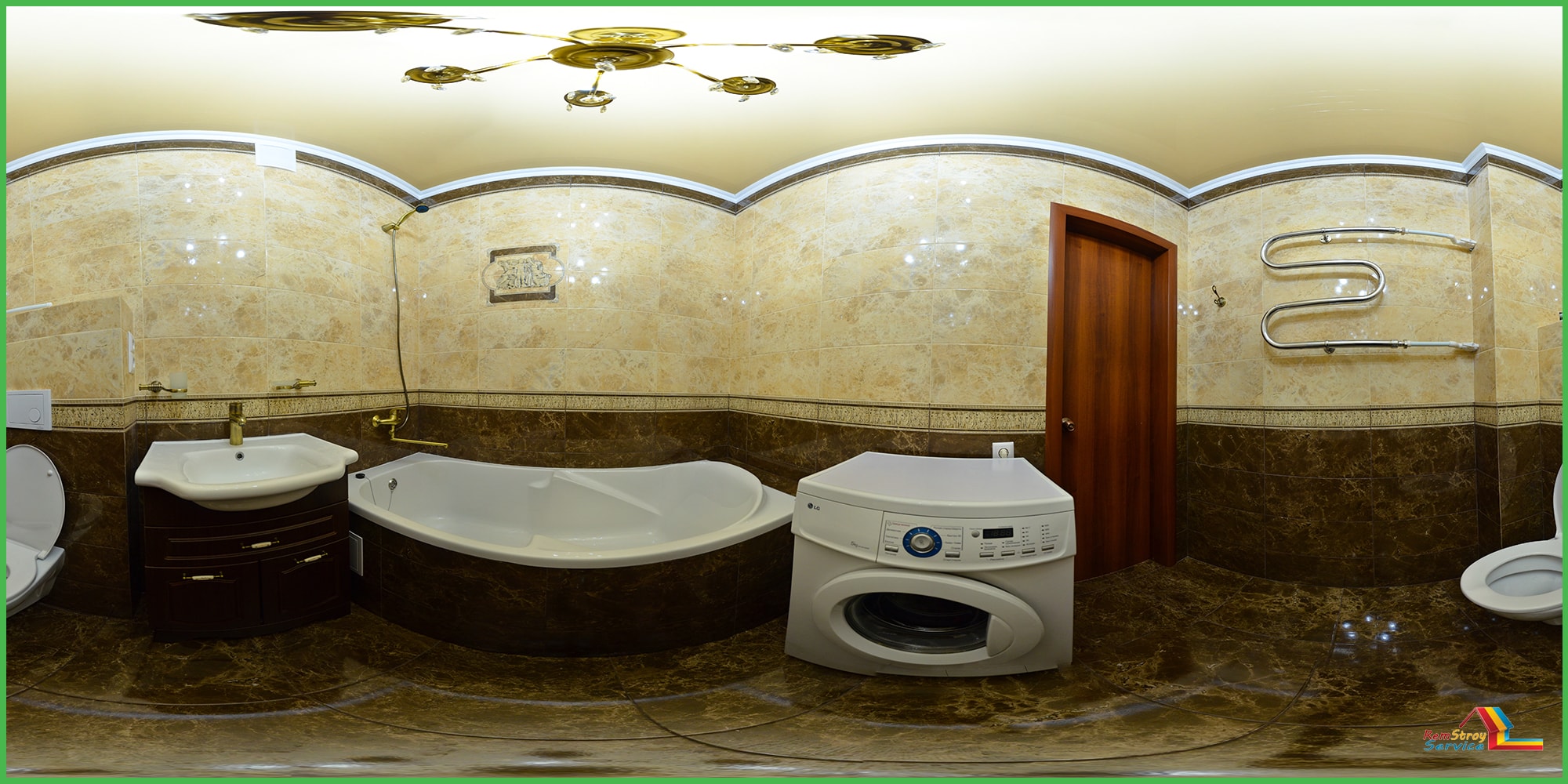 Панорамное фото, ремонт ванной комнаты по ул. Шахтеров. Караганда